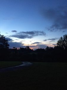 Sunrise in a park